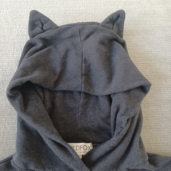 Wildfox Couture I m a Cat Hoodie Womens S Heather Gray Cat Ears Hood Lightweight - Picture 4 of 10